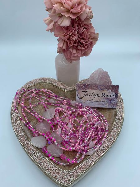 Pink Love Overload Rose Quartz Waistbead