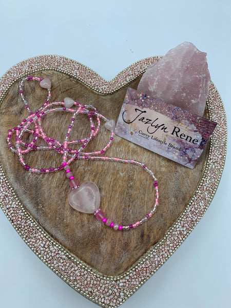 Pink Love Overload Rose Quartz Waistbead