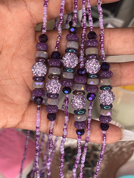 Purple Love and Kisses Waistbead